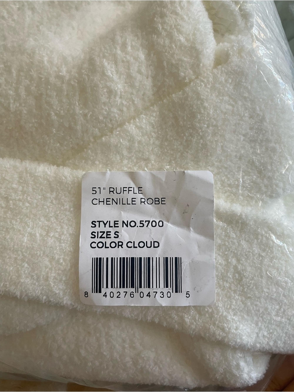 SOFTIES Cozy Long Chenille Robe with Ruffle Trim - Cloud Wom Small NWT - Picture 7 of 8